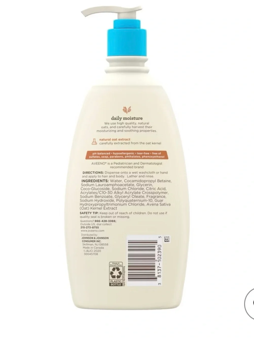 Aveeno Baby Daily Moisture Lotion w/ Nourishing Prebiotic Oatmeal - 18 oz